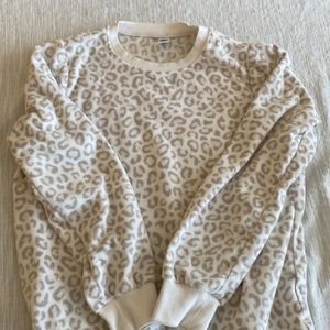 Leopard fleece sweatshirt